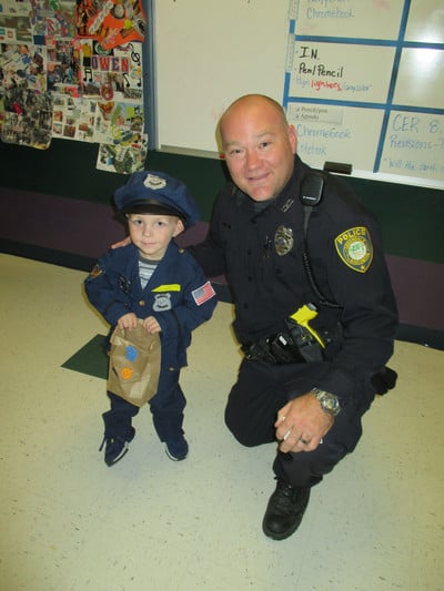 Officer Vlaj with a young officer!
