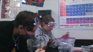 Students Studying Chemical Reactions in 7th Grade Science