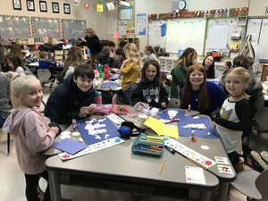 First Graders Work Together With 7th Grade Buddies