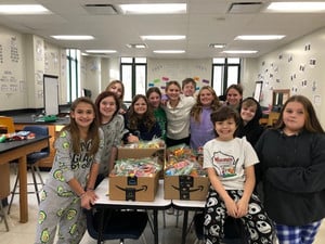 Buddy Club Makes Treat Bags for Seniors & Soldiers