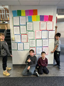 Fourth Graders Focused on Cursive Writing and Poetry