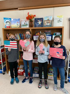 4th & 5th Graders Make Valentines for Honor Flight Vets