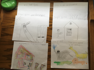 First Grade Illustrates Their Knowledge of Spanish