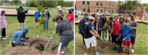 Fourth Grade Learns Tree Planting and Celebrates Good Behavior With Giant Bowling