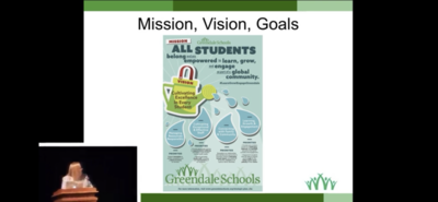 Dr. Amidzich explains achievement, Strategic Plan and goals