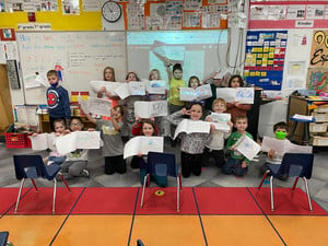 First Grade Students Create Books About Nature in Spanish Class