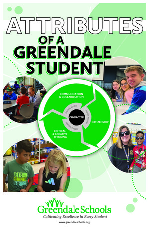 Attributes of a Greendale Student poster with images of students in various locations.