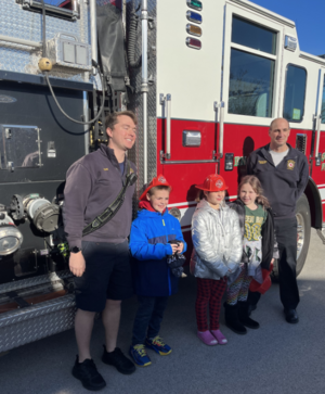 Fire Safety Contest Winners Ride in a Fire Truck