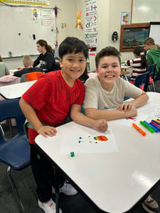 First and Second Graders Share Some Learning and Social Time 7th Grade Buddies