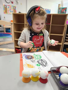 Early Childhood Students Working on Important Fine Motor Skills