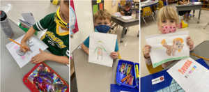 Students Learning to Use Word Tools to Label Pictures