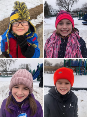 Socially Distanced Smiles of Third Graders at Recess