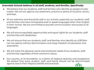 Greendale Schools Beliefs Statement
