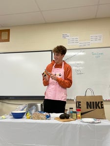 Students Work on Demonstration Presentations in Speech Class